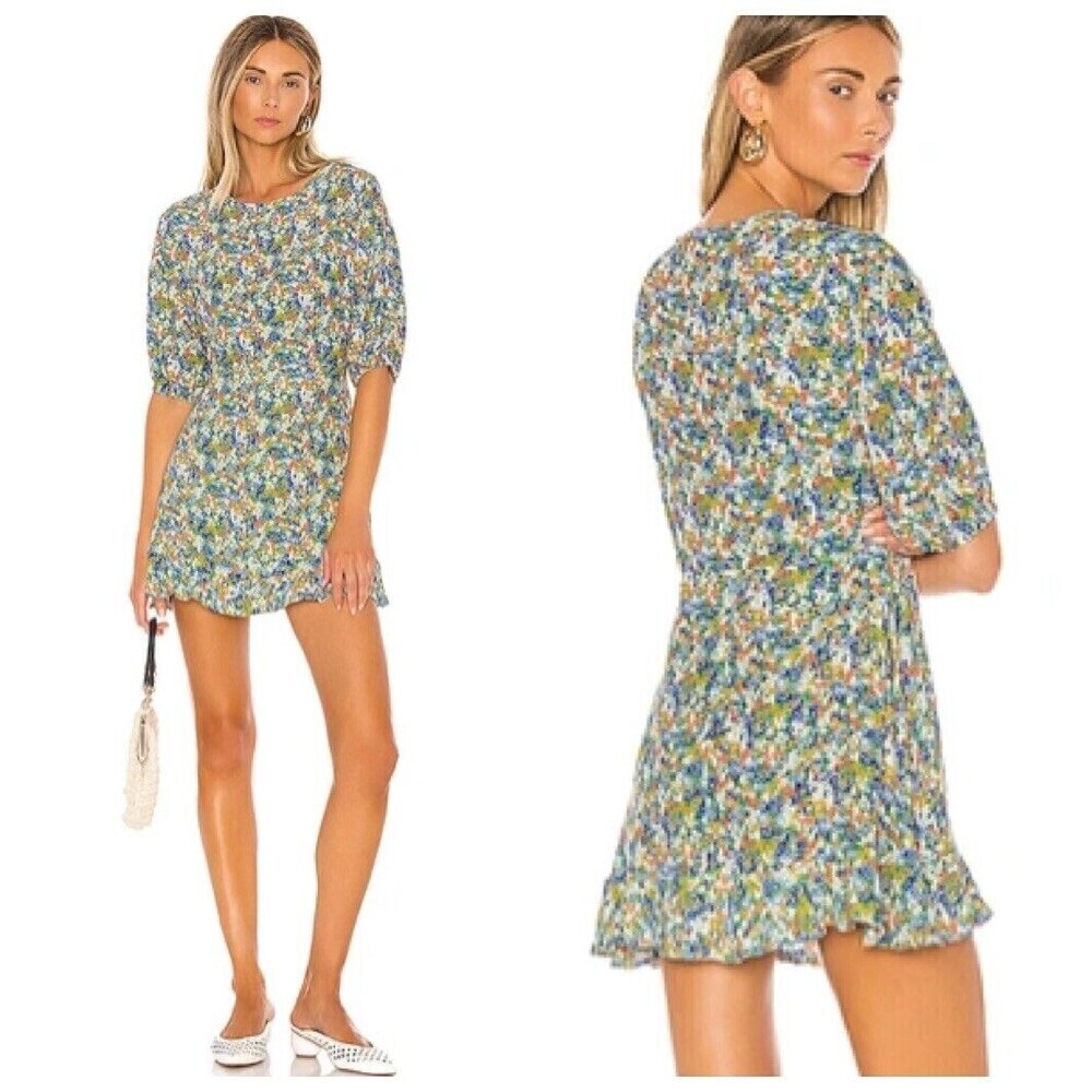 Faithfull The Brand Jeanette Mini Dress Women’s Medium Vionett Floral Puff